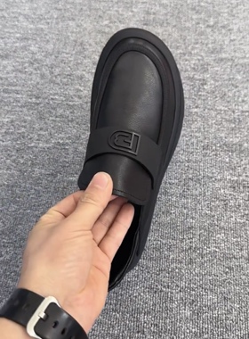 帕达索男鞋真皮秋季商务休闲一脚蹬休闲鞋懒人驾车软底鞋230846