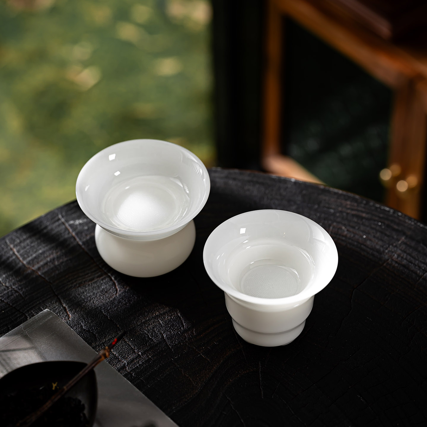 全瓷一体成型茶漏器德化白瓷璞玉