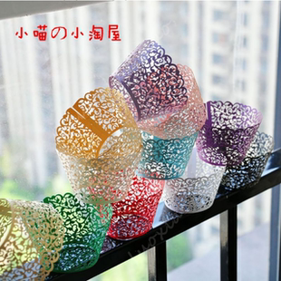 热款 Cupcake纸杯子蛋糕镂空藤蔓围边/婚礼宴会蛋糕纸杯装饰50个