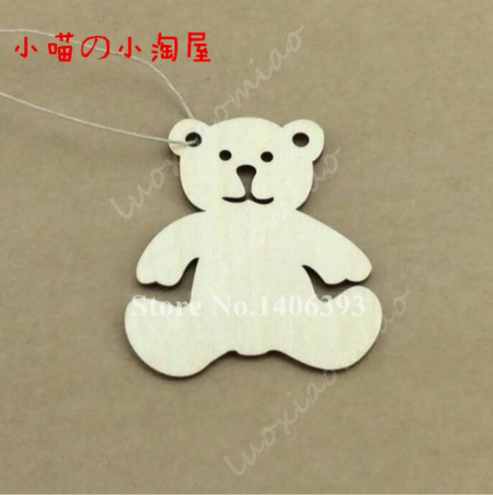卡哇伊小熊宝宝木牌雕刻幼儿园心愿卡创意木质挂牌DIY画画祝福语