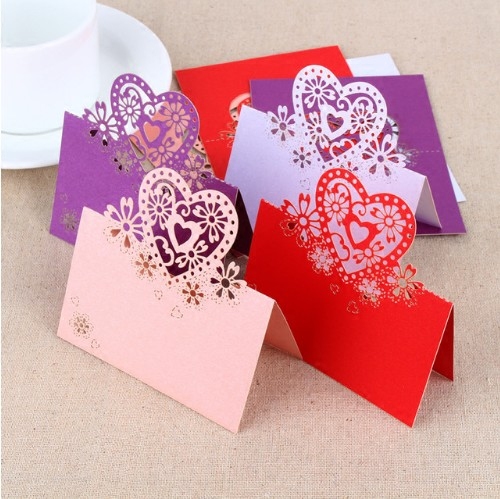 外贸热销结婚用品布置装饰婚礼爱心席位卡婚庆宾客个性座位卡