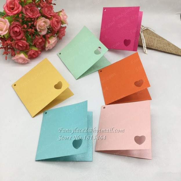 爱心节日DIY祝福卡挂卡双面折叠