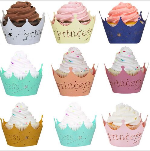 Cupcake纸杯子蛋糕镂空公主围边/ 婚礼宴会装饰 多色可选 50片/包