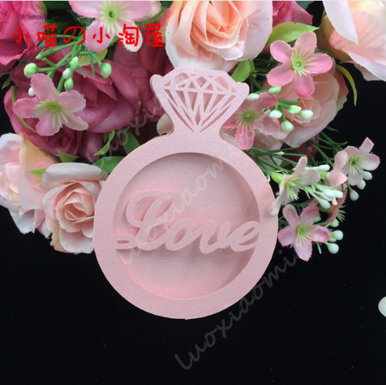 镂空钻石感谢清新折叠贺卡