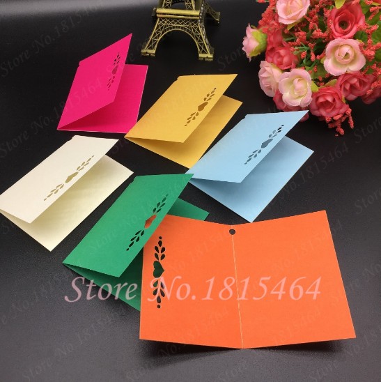 48张镂空心心婚礼节日庆典祝福卡