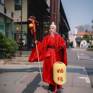 2025新款汉服红色婚庆服影楼拍照情侣主题服饰超仙老神仙月老服装