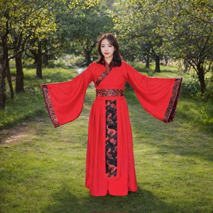 古装汉服武则天女皇朝服男帝王龙袍宫廷皇后贵妃汉式新娘喜婚服红