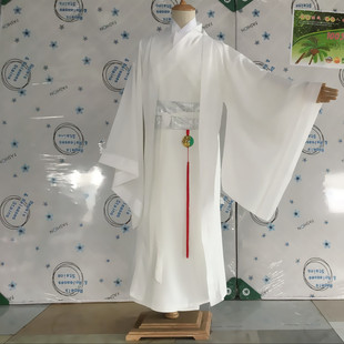 古装 侠原创古风帅气公子写真剑客交领长袍大氅白色 汉服男仙气大袖