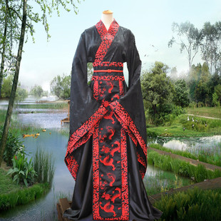 古装 汉武大帝影视剧服饰 男汉服黑色太子龙袍帝王古代秦始皇帝服装