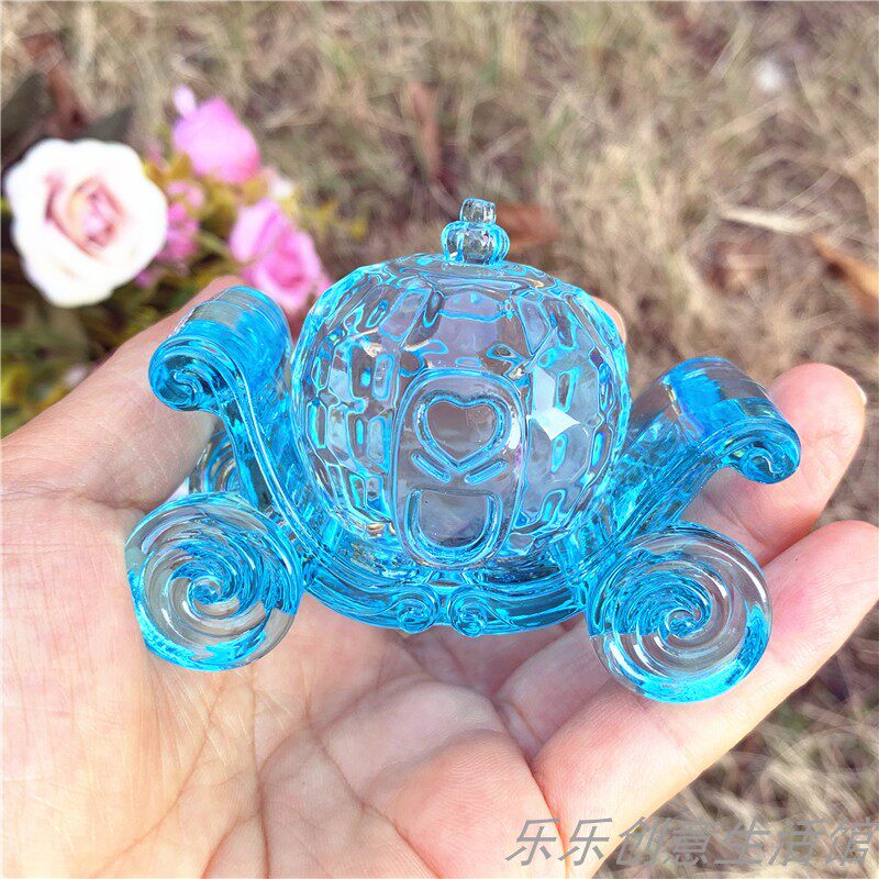 大号亚克力仿水晶南瓜车电玩城礼品兑换游乐园挖糖机摆件水晶城堡