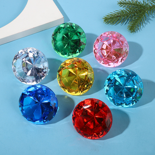 8CM大宝石儿童钻石人造仿真彩色水晶钻透明闪亮水晶宝石饰品摆件