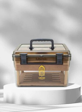 LUBINSKI鲁宾斯基亚克力雪松木内胆雪茄保湿盒 保湿防潮雪茄盒