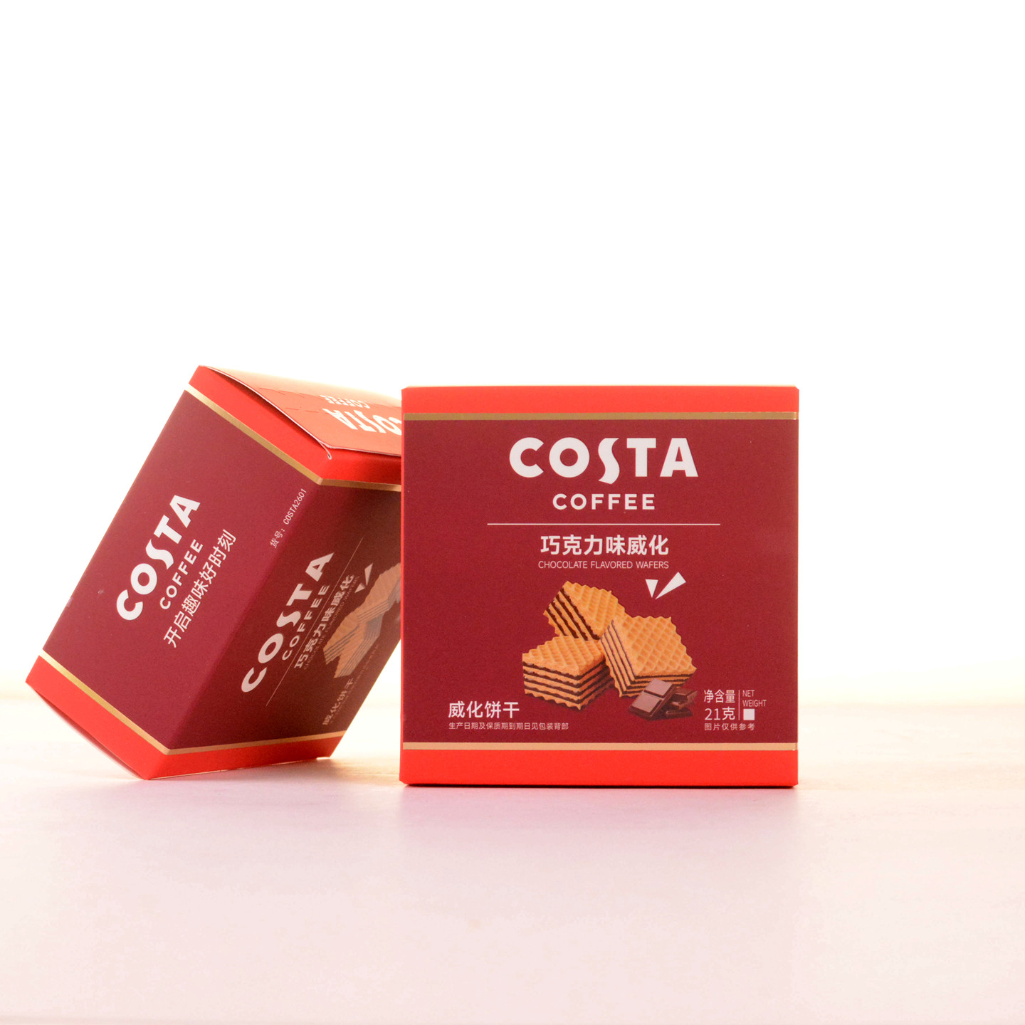 COSTA巧克力味威化饼干独立包装喜糖伴手礼结婚回礼零食21g/6枚装图片
