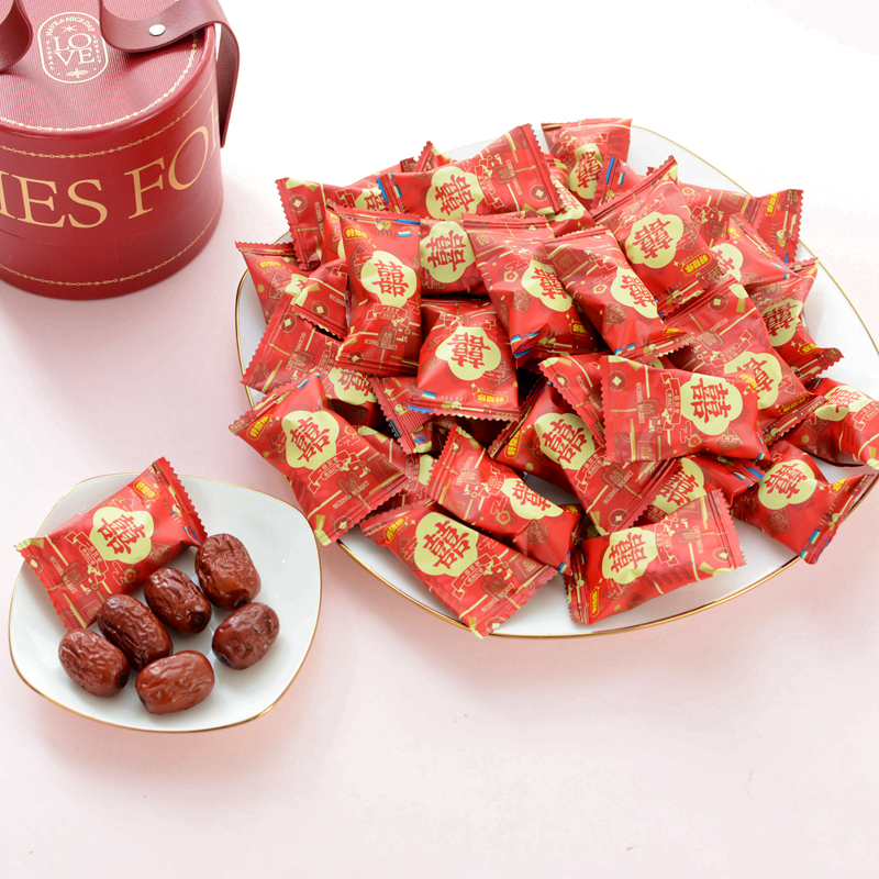 好想你百年好合/双喜一级灰枣结婚伴手礼回礼喜枣一斤约110/80袋