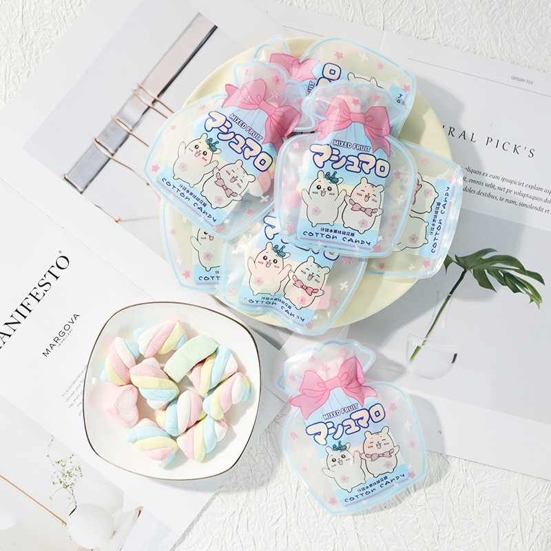 彩虹日记D215什锦水果味棉花糖结婚百日喜糖散装零食约42包/斤