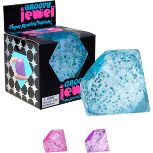Jewel Groovy Toys Satisfying Liquid解压 4pcs Sparkly NeeDoh