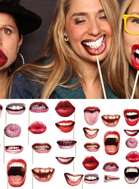 20pcs Funny Lip Mouth Photobooth Props Wedding Decoration