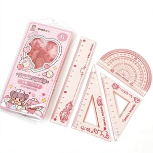 4pcs Flexible Ruler cute Set - 15cm/6inch Plastic Straight