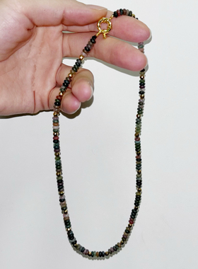 天然玛瑙皮水晶珠串手工玛瑙串珠项链发发奇短款颈链项链锁骨链