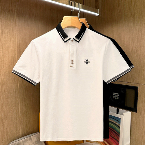 夏季短袖潮流街拍蜜蜂刺绣polo衫