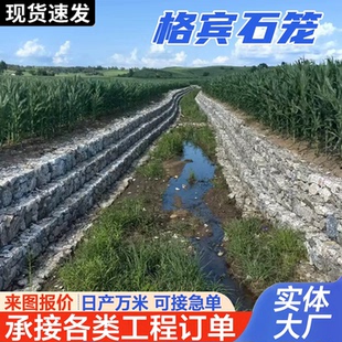 格宾石笼网网箱防洪镀锌铅丝固滨笼雷诺护垫河道防汛宾格网卷
