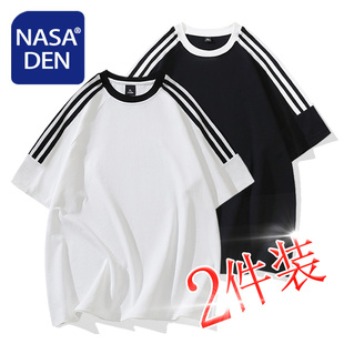 简约百搭纯色上衣服五分袖 T恤男女款 重磅纯棉三杆短袖 2026年夏季