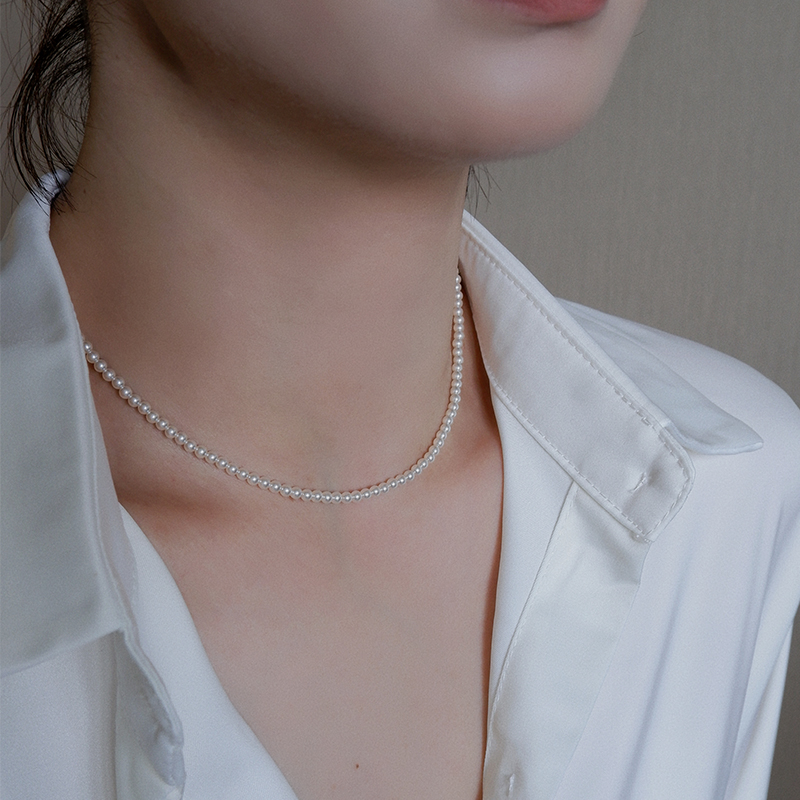 施家小米珠甜美百搭白珠项链