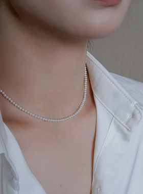 STUNNINGMOMO施家小米珠甜美百搭白珠项链饰品