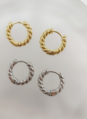 STUNNINGMOMO小麻花合金耳扣欧美风百搭款