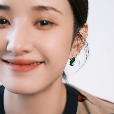 童趣小鳄鱼925银针耳钉可爱小动物小众设计耳饰