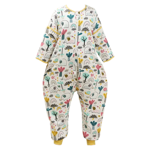 儿童睡袋秋冬季宝宝中大童纯棉女男童睡袍防踢被神器四季通用睡衣