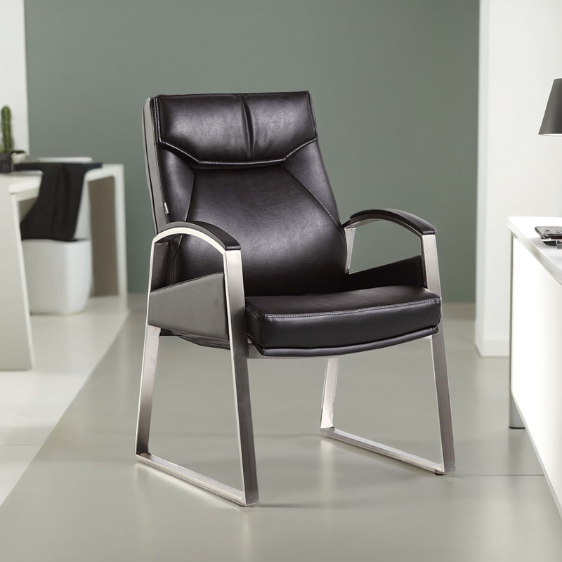 大班椅办公椅椅子会议室用无轮皮真皮北欧简约现代牛皮靠背商务