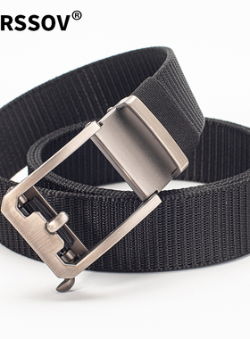 诺索夫尼龙腰带男士皮带自动扣大码胖商务工装军训牛仔休闲裤腰带