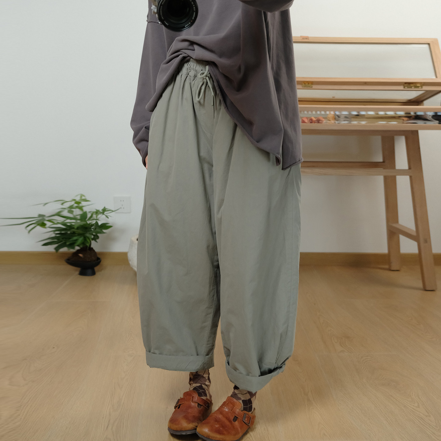 素凡卡冬季新款韩系时尚百搭抽绳腰纯色阔腿保暖夹棉休闲阔腿裤女,女装/女士精品,棉裤/羽绒裤,淘宝优惠券,粉丝福利购,淘宝优惠卷