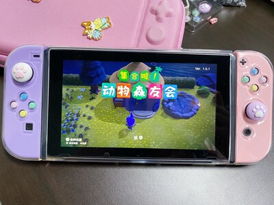 switch手柄通用改装壳joycon替换壳按键DIY可爱少女白多色粉OLED