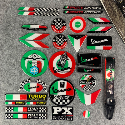 比亚乔春天冲刺车标改装反光贴纸