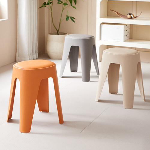 软包座面特厚塑料凳子可叠放