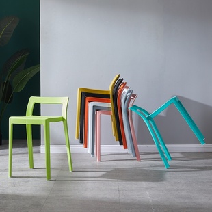 创意方圆凳椅子 北欧塑料凳子加厚 成人家用餐桌高板凳现代简约时尚