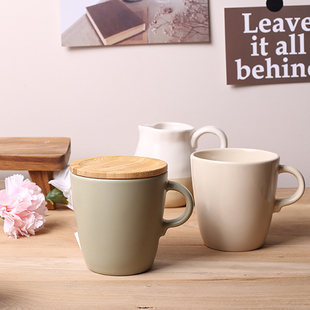 IKEA宜家法利克洛马克杯带盖子勺子情侣咖啡杯陶瓷杯早餐简约水杯