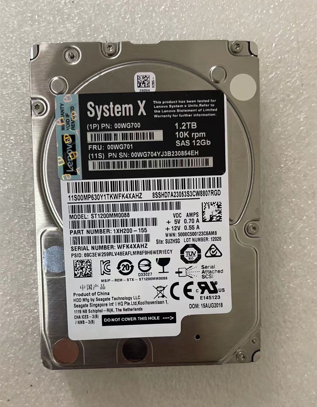 联想 IBM 1.2T SAS 10K 12Gb 00WG701 00YK016 企业级服务器硬盘