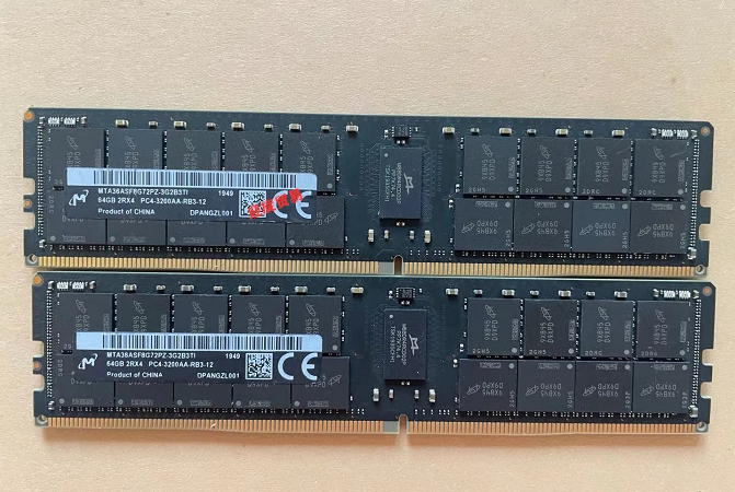 mt镁光原装黑条 64g ddr4 pc4-3200aa ecc reg rdimm服务器内存条