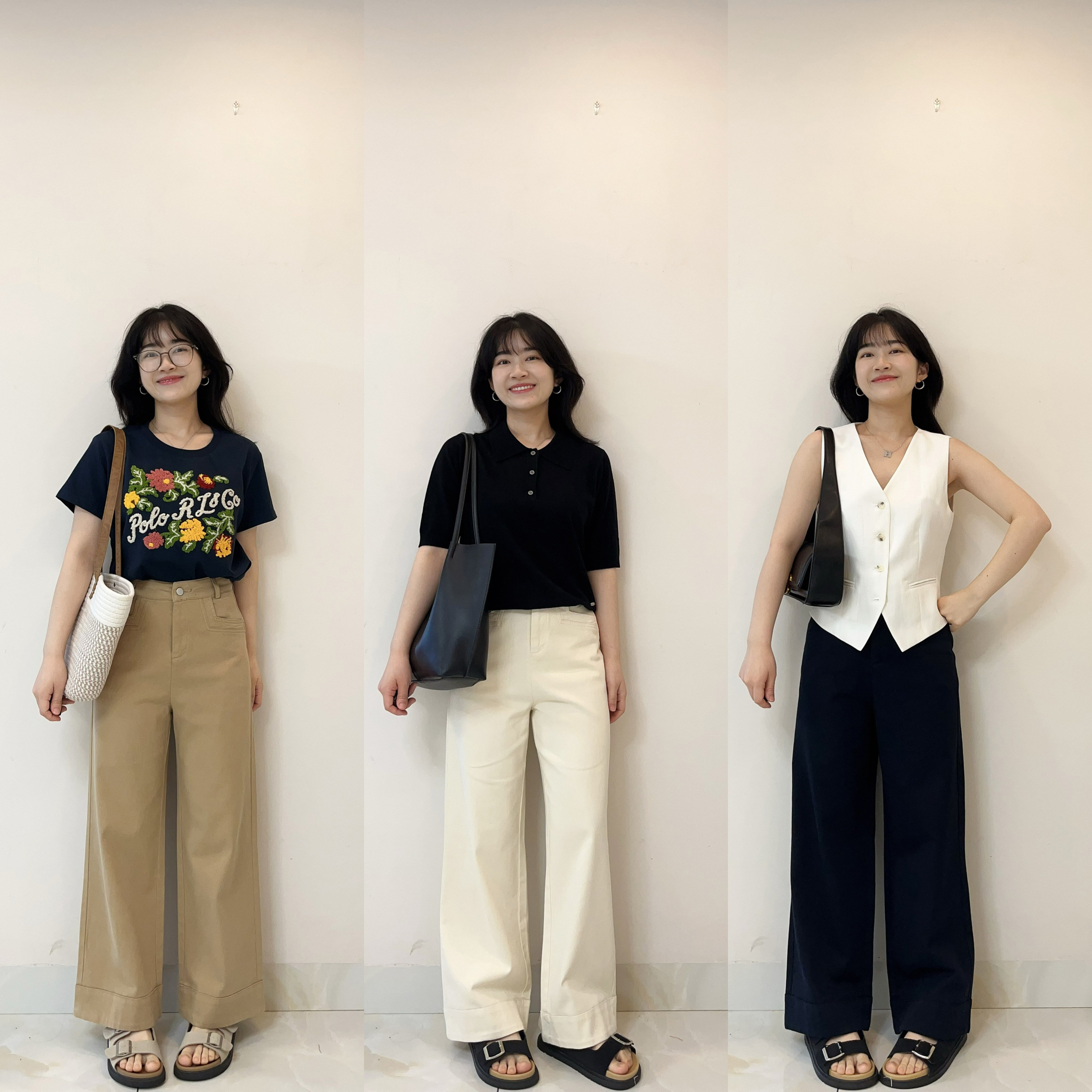 小海家卡其色高腰阔腿裤女夏季薄款九分休闲显瘦垂感小个子直筒裤