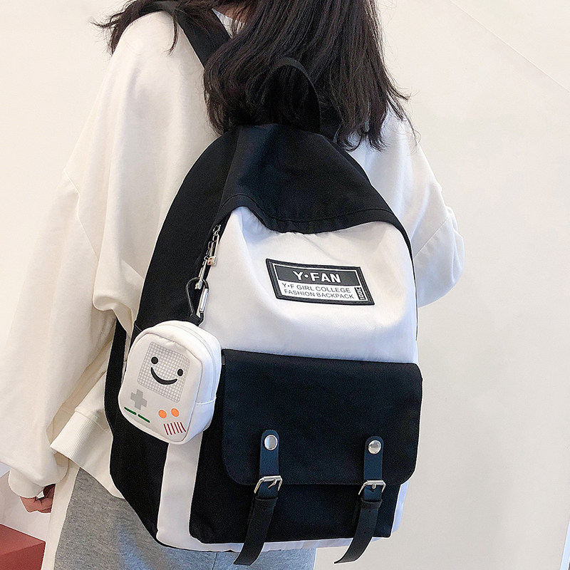 书包女韩版高中大学生森系日系双肩包初中学生简约百搭背包大容量