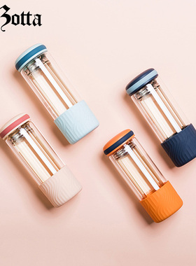 德国plazotta双层防烫咖啡玻璃茶水分离杯高硼硅杯子泡茶杯随行杯