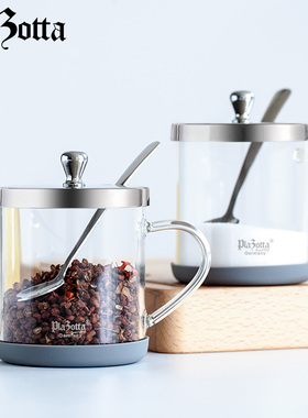 德国plazotta厨房调味盒带勺子家用玻璃调料罐子味精盐佐料调味罐