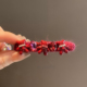 高级感红色毛线卡通闪钻小熊边夹女时尚 甜美小众ins侧边碎发卡