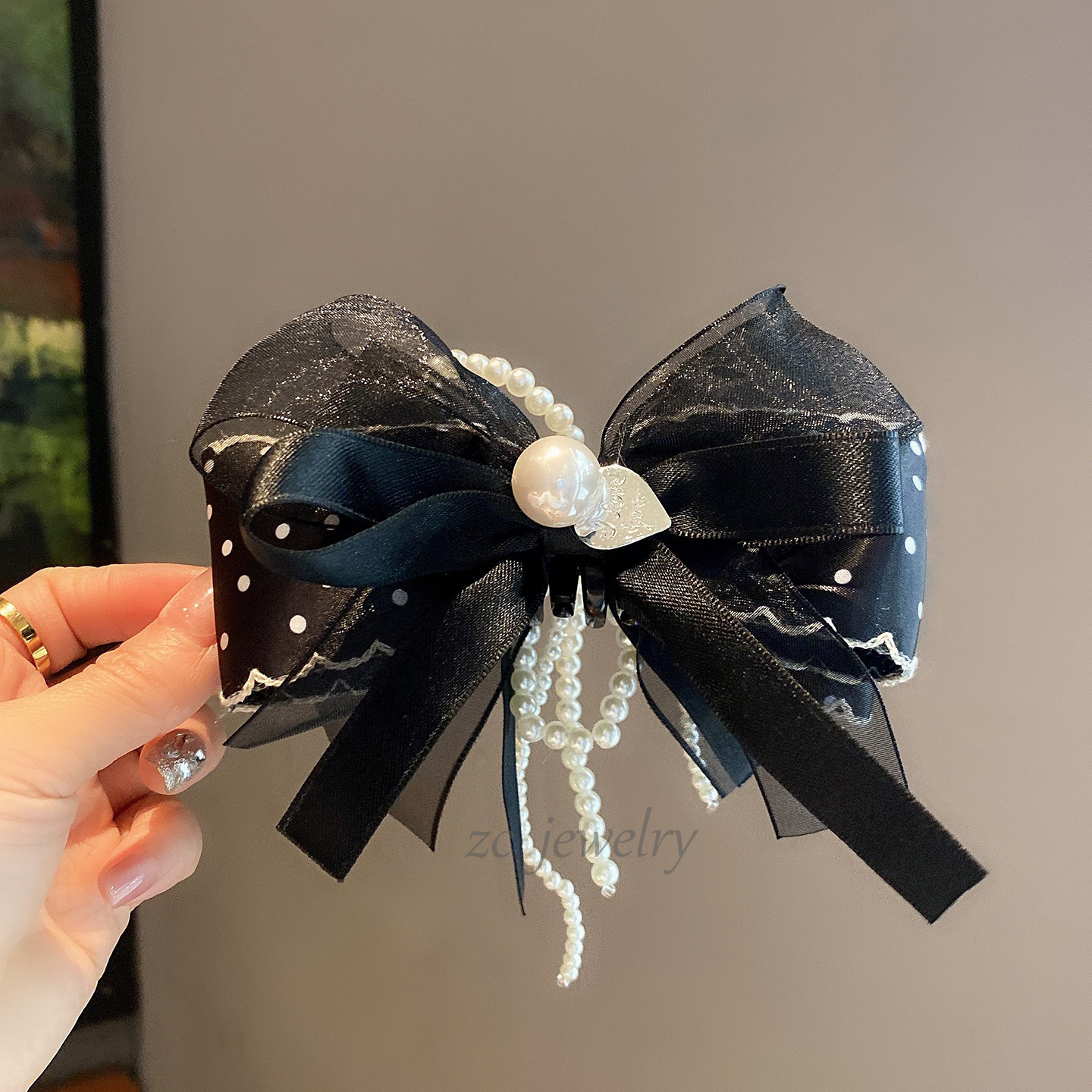 韩版东大门时尚波点蝴蝶夹气质珍珠香蕉夹女甜美小众ins高马尾夹,饰品/流行首饰/时尚饰品新,发饰,淘宝优惠券,粉丝福利购,淘宝优惠卷