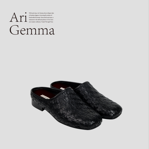Ari Gemma｜迷宫·编织通勤方头舒适一脚蹬穆勒拖平底单鞋