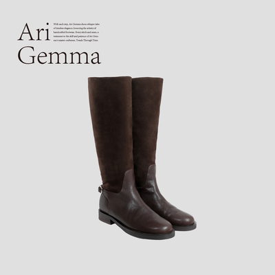 Ari Gemma｜边界·新款可拉链高筒骑士靴厚跟百搭复古长筒时装靴