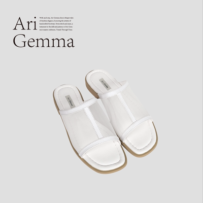 Ari Gemma｜Holiday·新款度假风外穿时尚夏季手工真皮网纱拖鞋